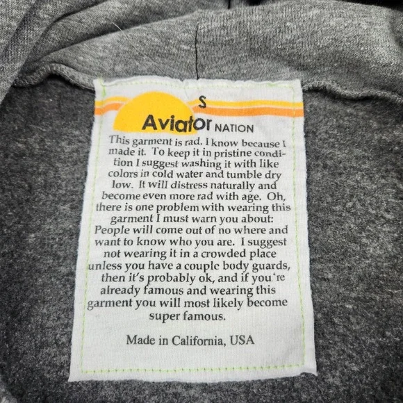 Aviator Nation Hoodie Sweatshirt Womens Small Gray Rainbow Stripe Full Zip - Picture 2 of 6